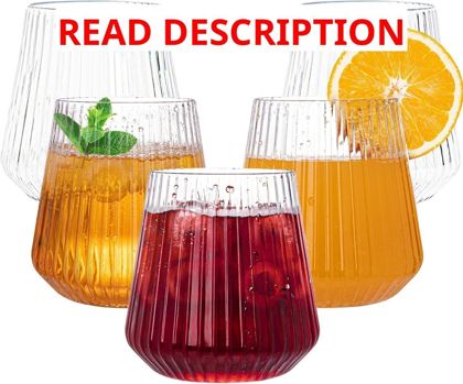 N9R 24 Count Plastic Wine Glasses 14oz