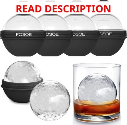 Silicone Ice Ball Molds for Whiskey Set of 4
