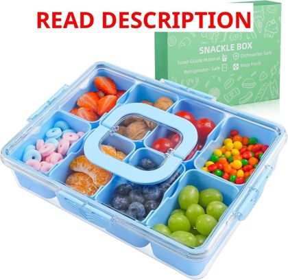 Snackle Box Divider Tray with Lid - Light Blue