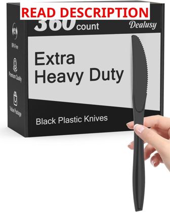 Dealusy 360 Count Heavy Duty Black Knives