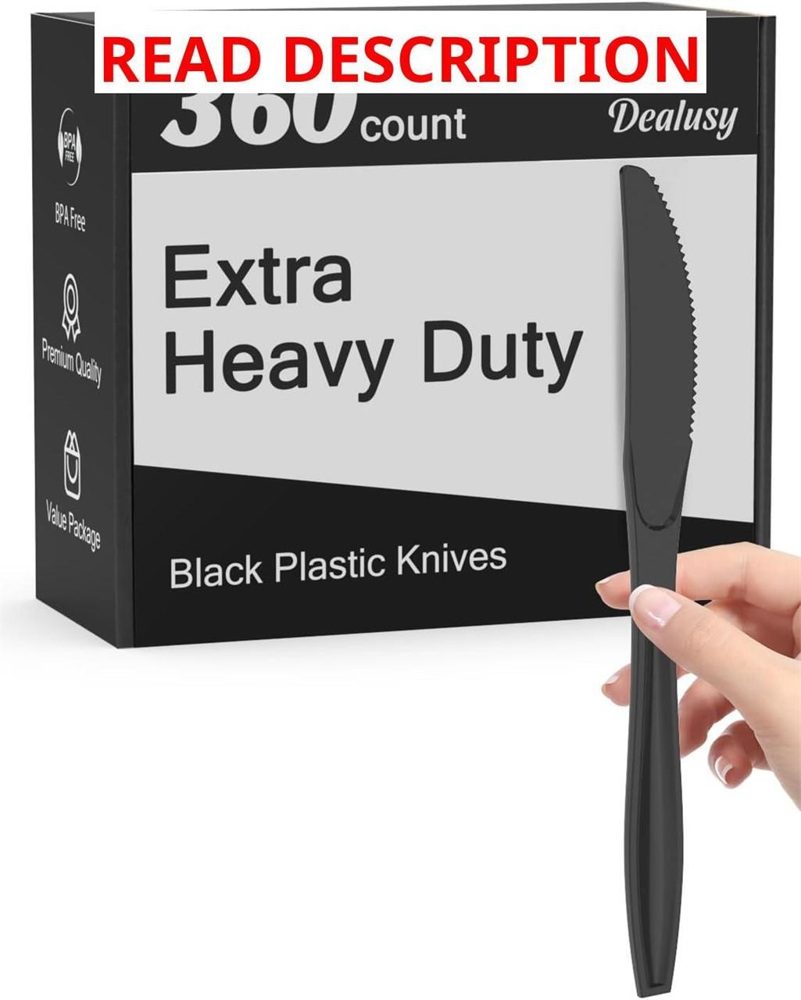 Dealusy 360 Count Heavy Duty Black Knives
