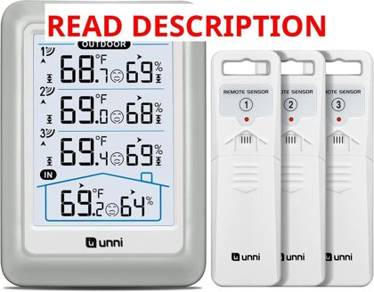Indoor Outdoor Thermometer with 4.5" Display