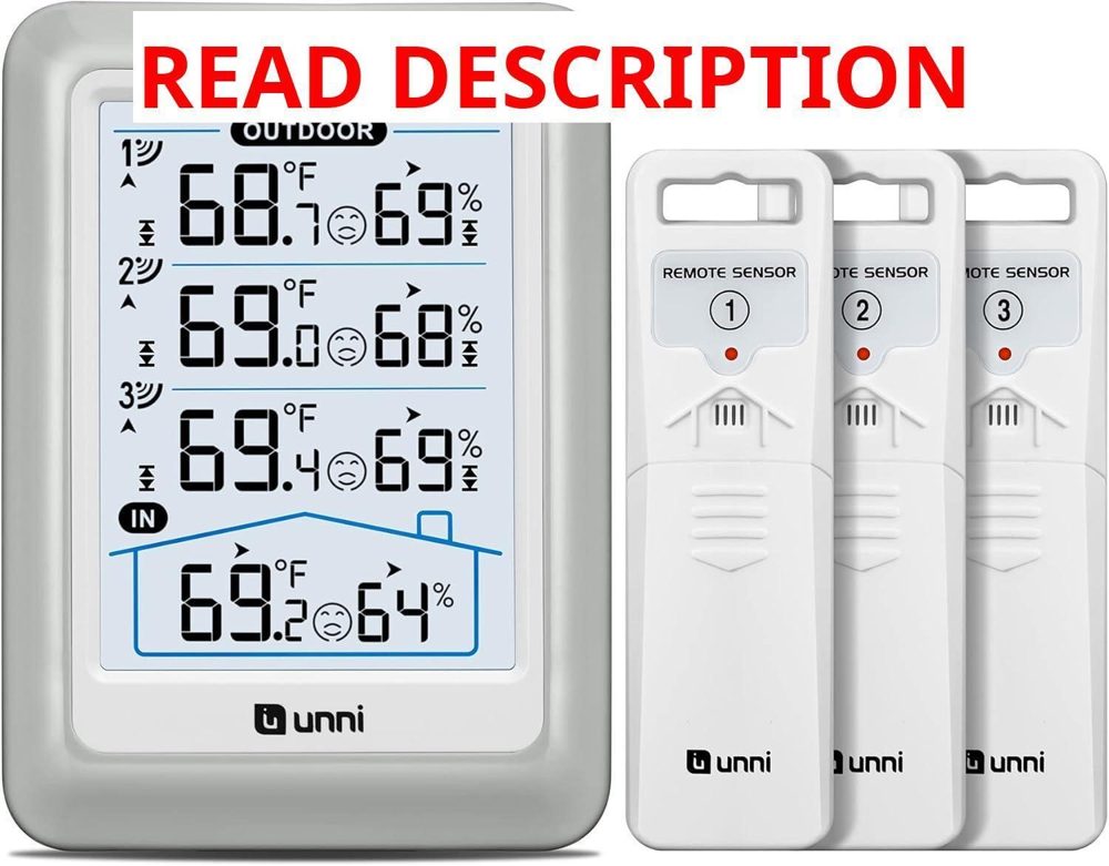 Indoor Outdoor Thermometer with 4.5" Display