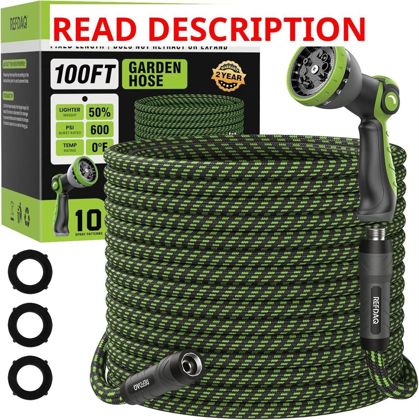 Garden Hose 100ft Flexible Kink-Free Sprayer