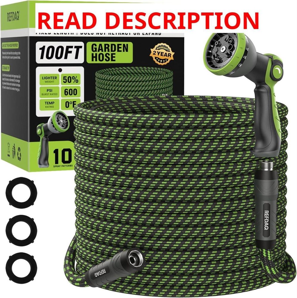 Garden Hose 100ft Flexible Kink-Free Sprayer