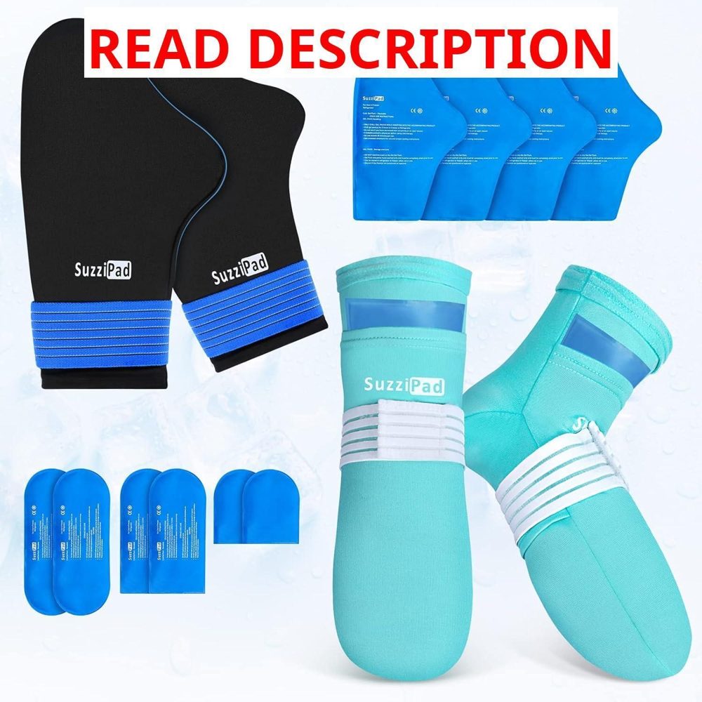 SuzziPad Cold Therapy Socks & Ice Pack S/M