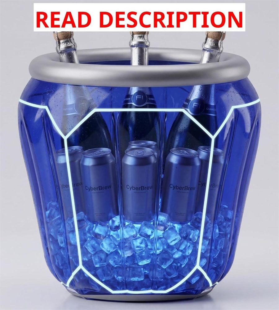 Inflatable Pool Bar with LED Lights Cooler