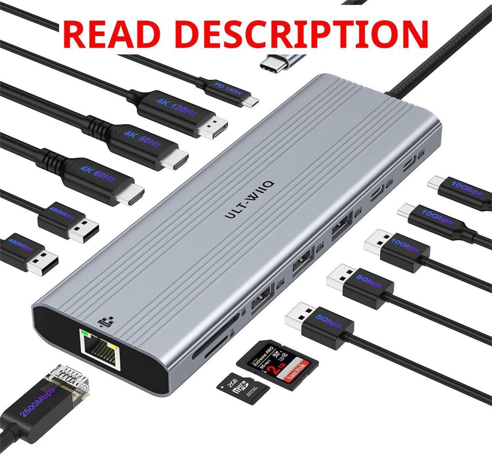 USB-C Docking Station with 140W PD 2.5GbE