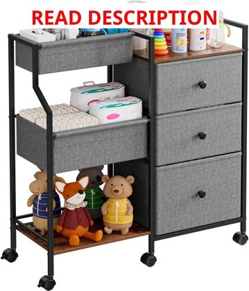 Modanais Diaper Caddy Organizer Cart - 3 Tier