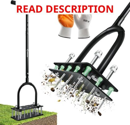 Saker Lawn Aerator with 15 Spikes Adjustable