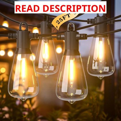 Kawaya Outdoor Patio String Lights 25 ft