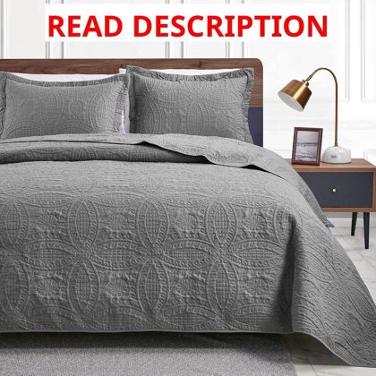 Loves Cabin King Quilt Set - Grey 3pc