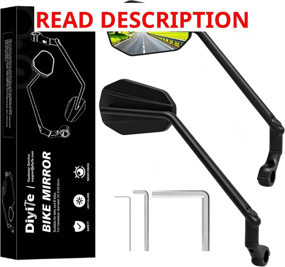 Diyife 2 Pcs HD Wide Angle Bike Mirrors