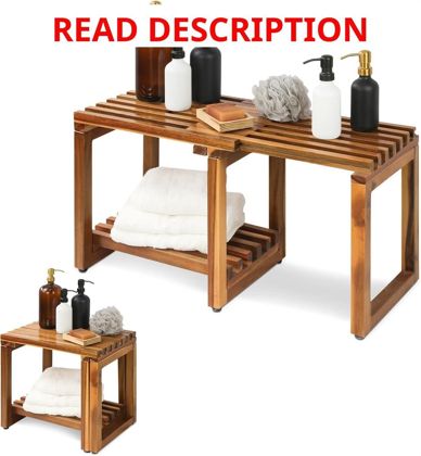 Adjustable 29" Shower Stool with Storage