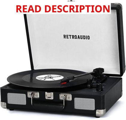 Vinyl Record Player 3-Speed Bluetooth Suitcase