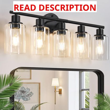Zarbitta 5-Light Bathroom Fixtures Black
