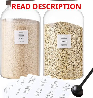 2 Pcs Glass Jar with Lid 1 gal/4000 ml