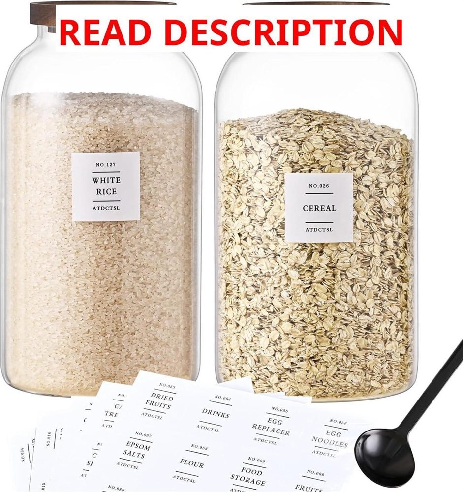 2 Pcs Glass Jar with Lid 1 gal/4000 ml
