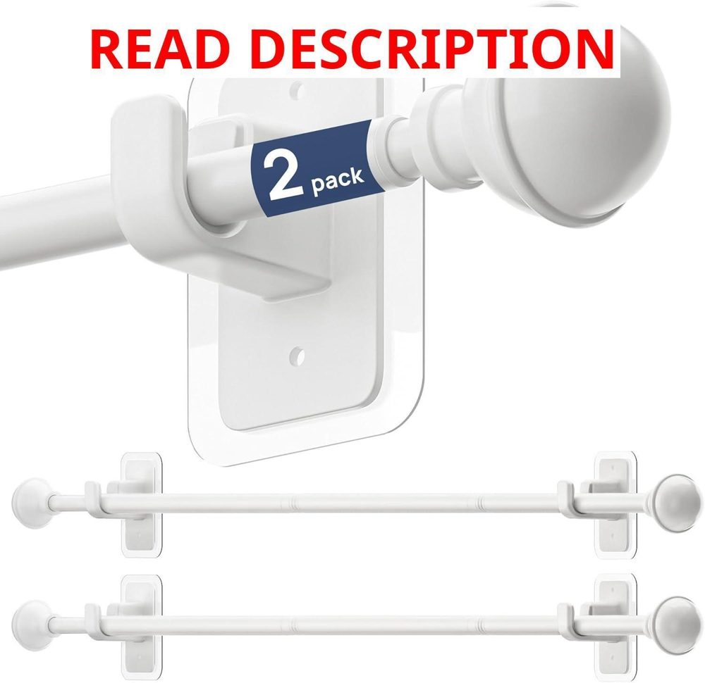 ENJOYBASICS 2 Pack Curtain Rods No Drill