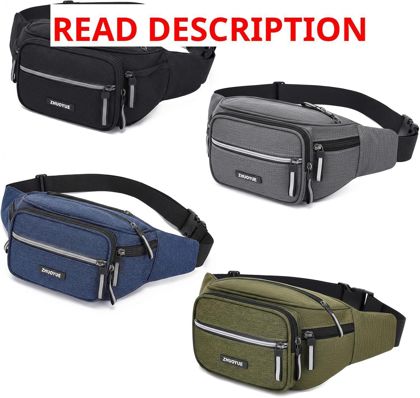 JATEBI 4-Pack Waterproof Fanny Pack