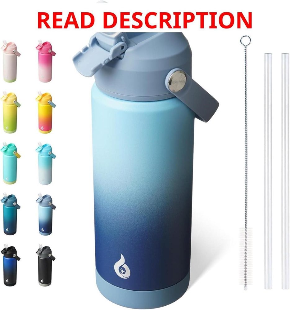BJPKPK 18oz Insulated Water Bottle with Straw