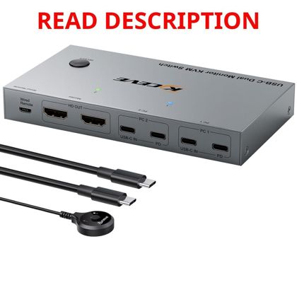 KCEVE KVM: 2 Monitors/Laptops HDMI 4K@60Hz
