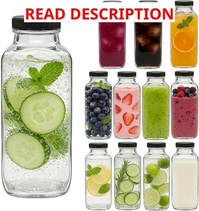 Accguan 12oz Glass Bottles Leak-Proof 12pack