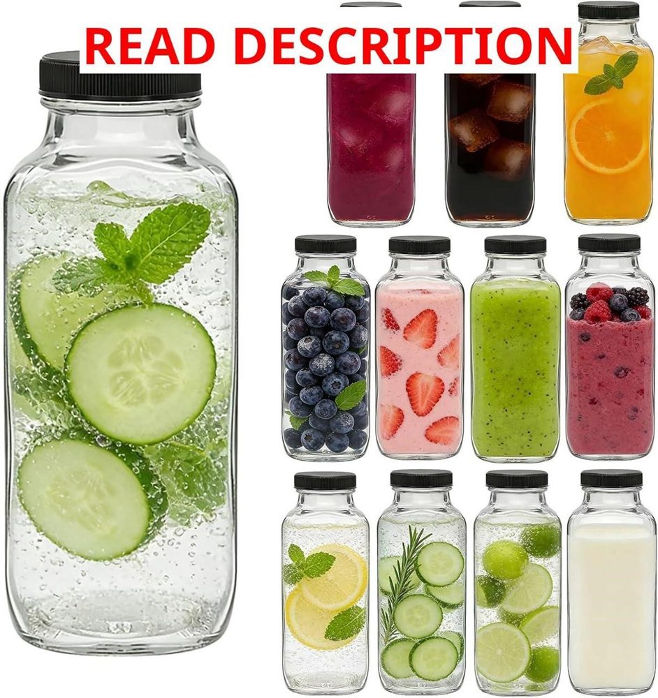 Accguan 12oz Glass Bottles Leak-Proof 12pack