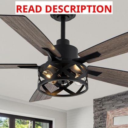 52" Farmhouse Ceiling Fan with Lights