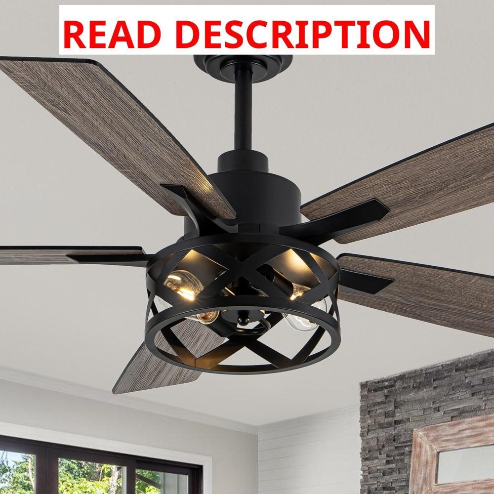 52" Farmhouse Ceiling Fan with Lights
