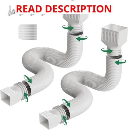 2 Pack Downspout Extensions 20"-66" (White)