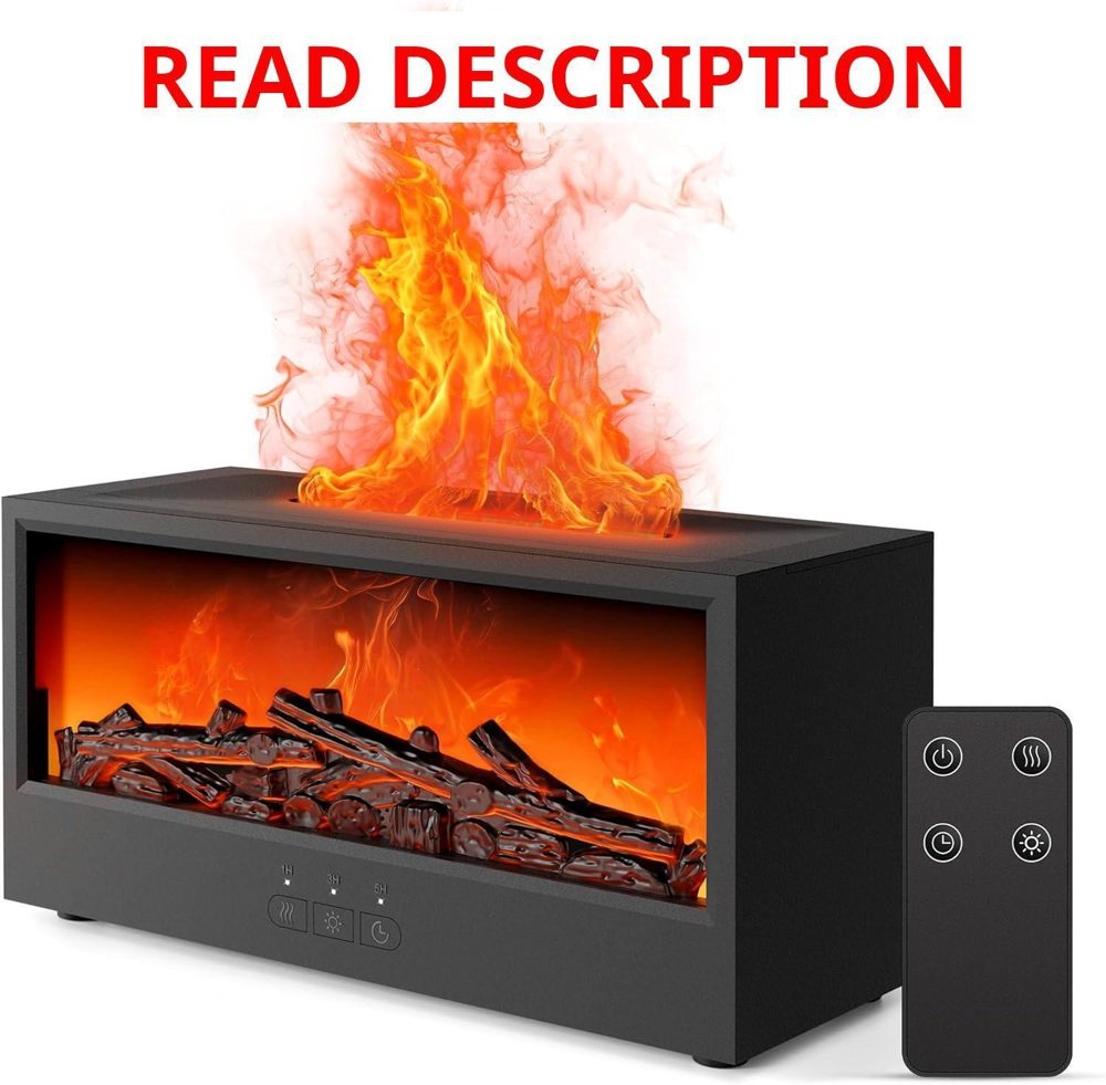 Fireplace Diffuser Humidifier 7 Color Black
