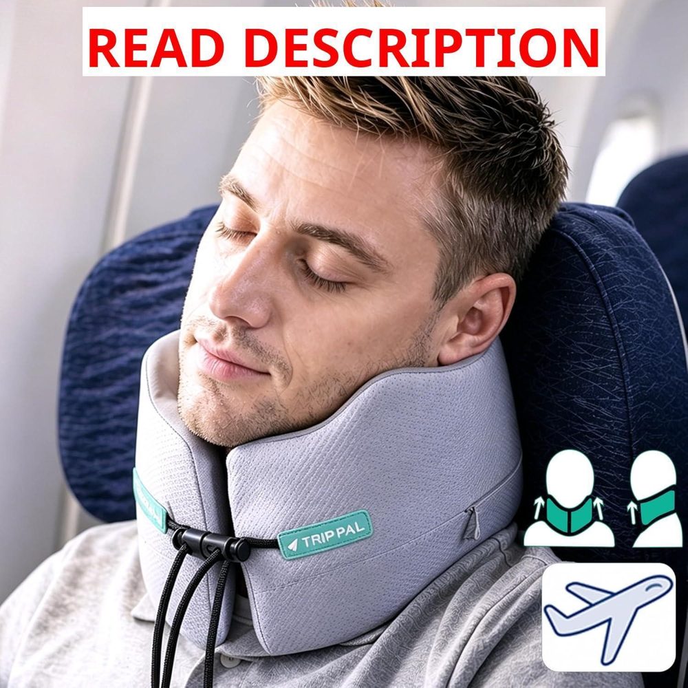 Travel Neck Pillow for Airplane: 360  Support