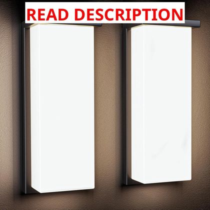Black Outdoor Wall Light IP65 (2-Pack)