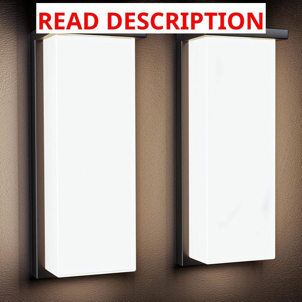Black Outdoor Wall Light IP65 (2-Pack)