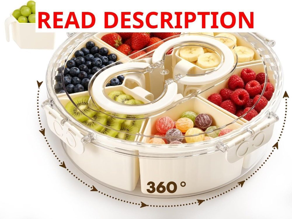 Snackle Box Divided Tray with Lid and Handle