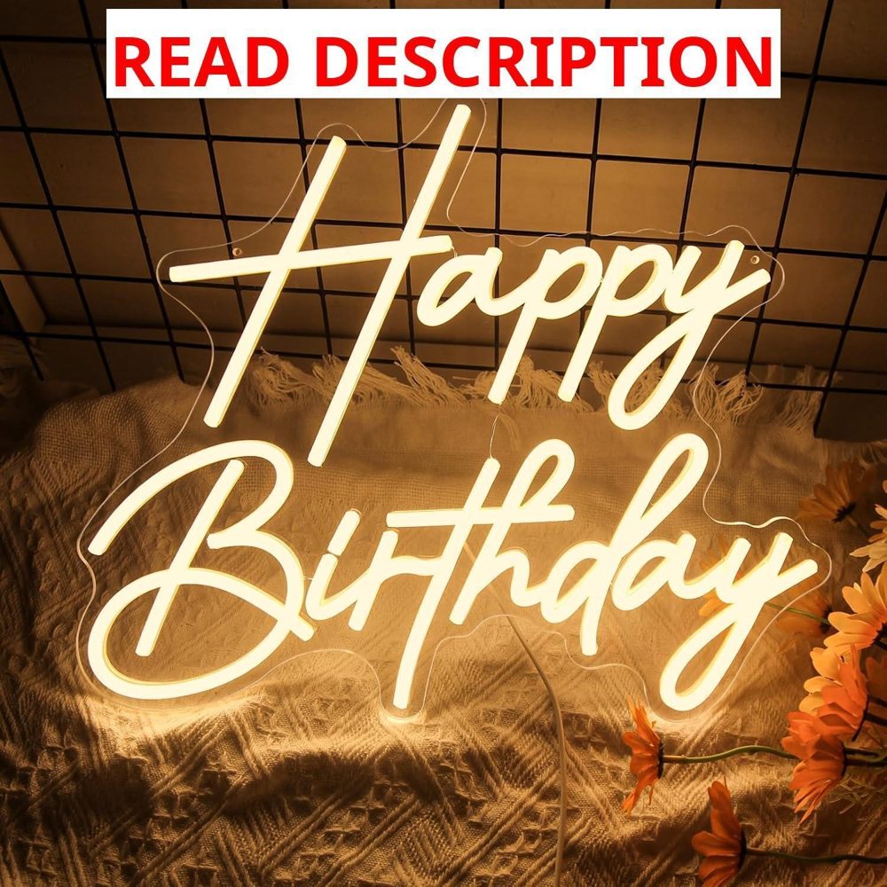 Happy Birthday Neon Sign - Dimmable LED