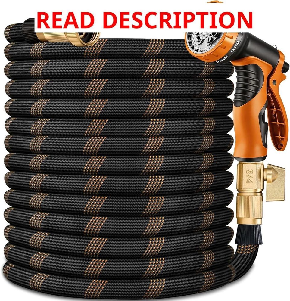 Flexible Garden Hose 100 ft Brass Fittings