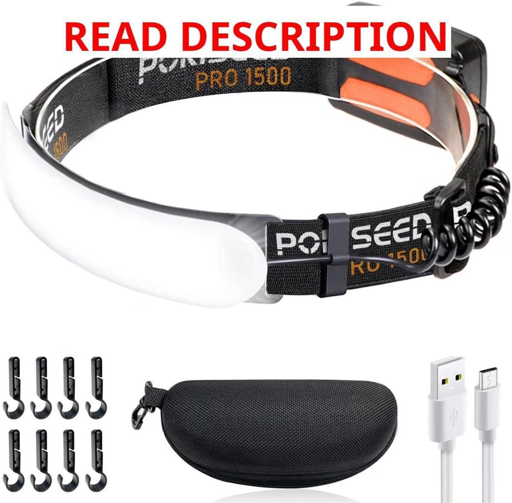 LED Headlamp Rechargeable 1500 Lumens