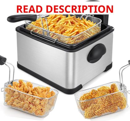 Secura 4L/17-Cup Stainless Fryer with Timer