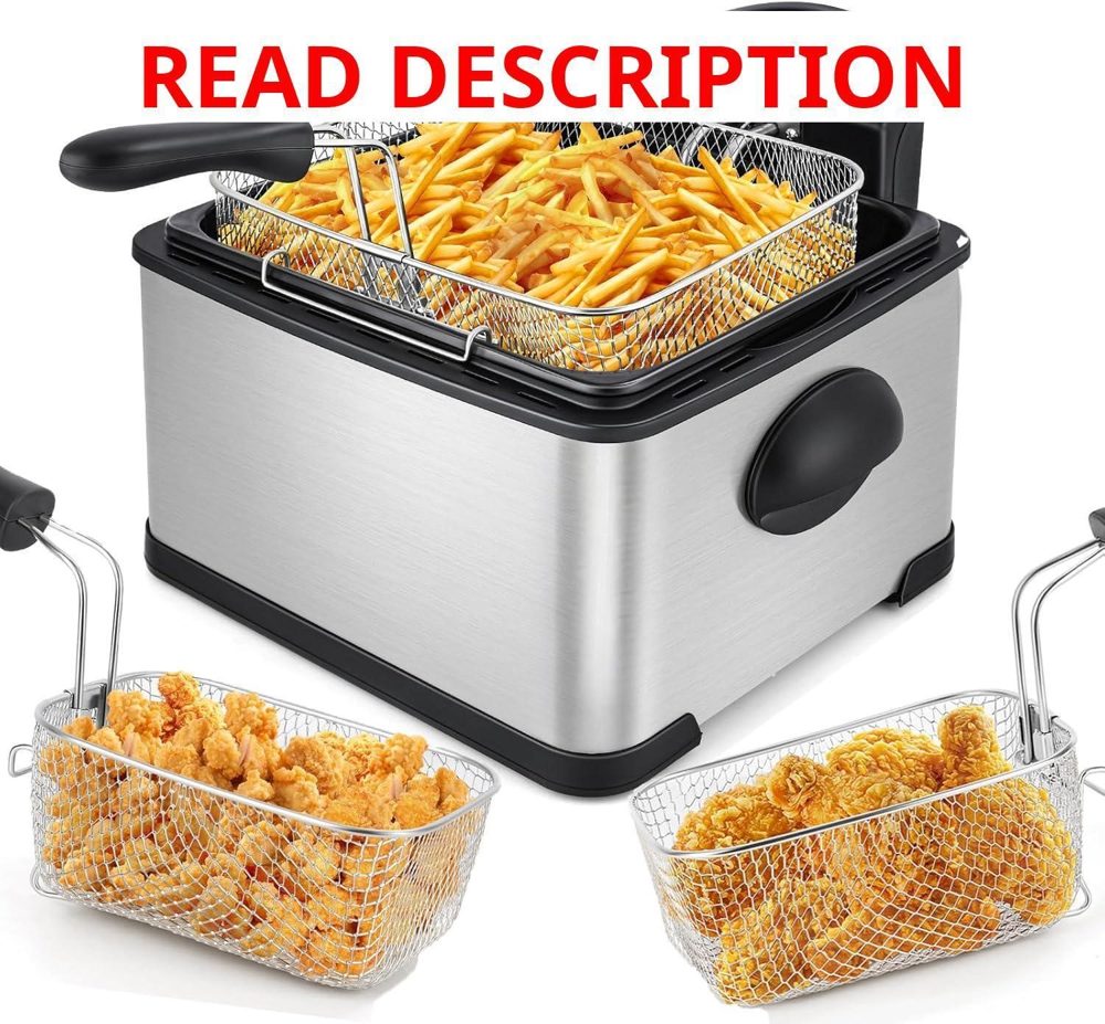 Secura 4L/17-Cup Stainless Fryer with Timer