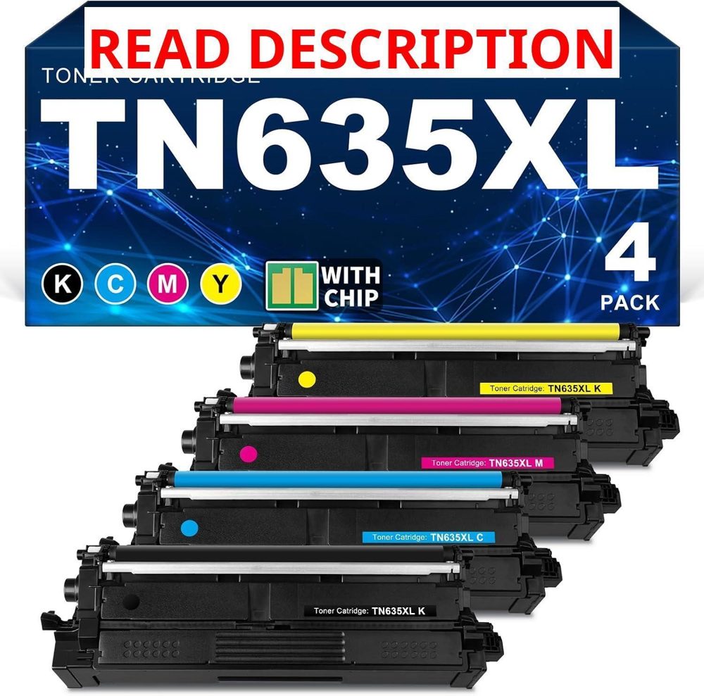 TN635XL High Yield Toner Cartridge 4-Pack