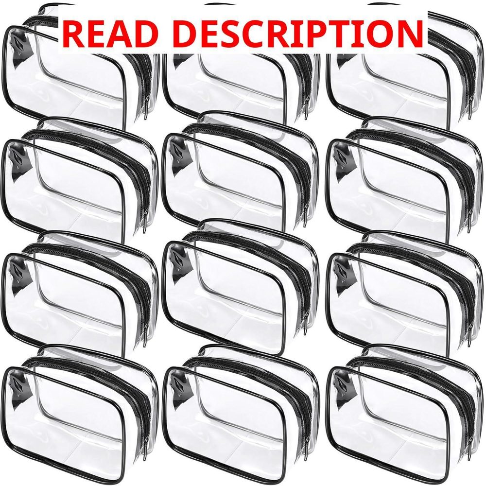 Weewooday 12 Clear Makeup Bags Zipper Pouches
