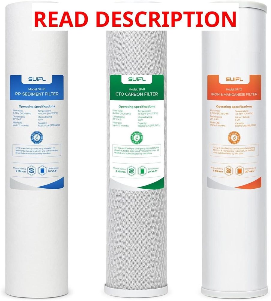 4.5" 20" 3-Stage Whole House Filter Set