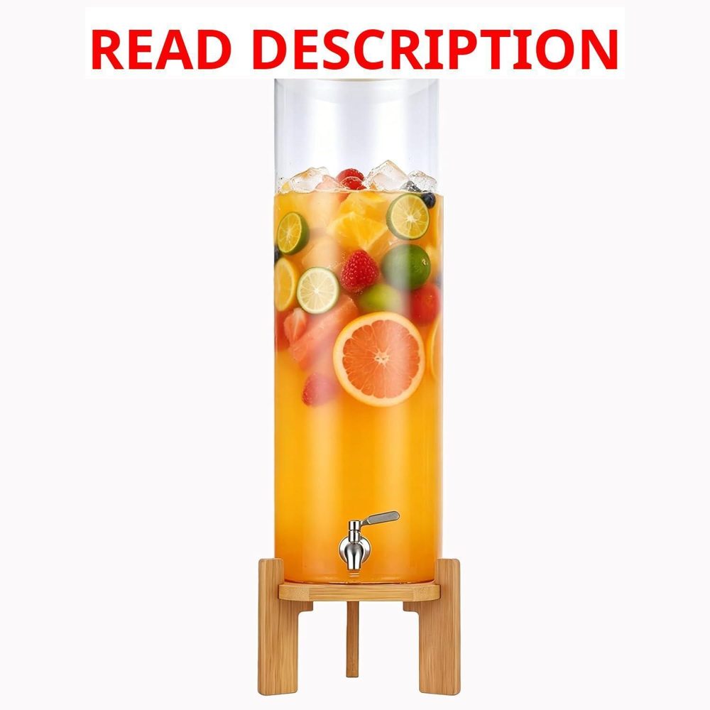Beverage Dispenser 4.1 Gal Glass with Stand