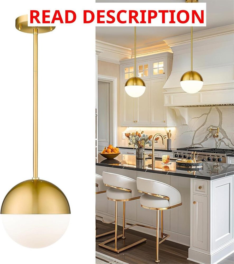 LMS Gold Globe Pendant Light for Island