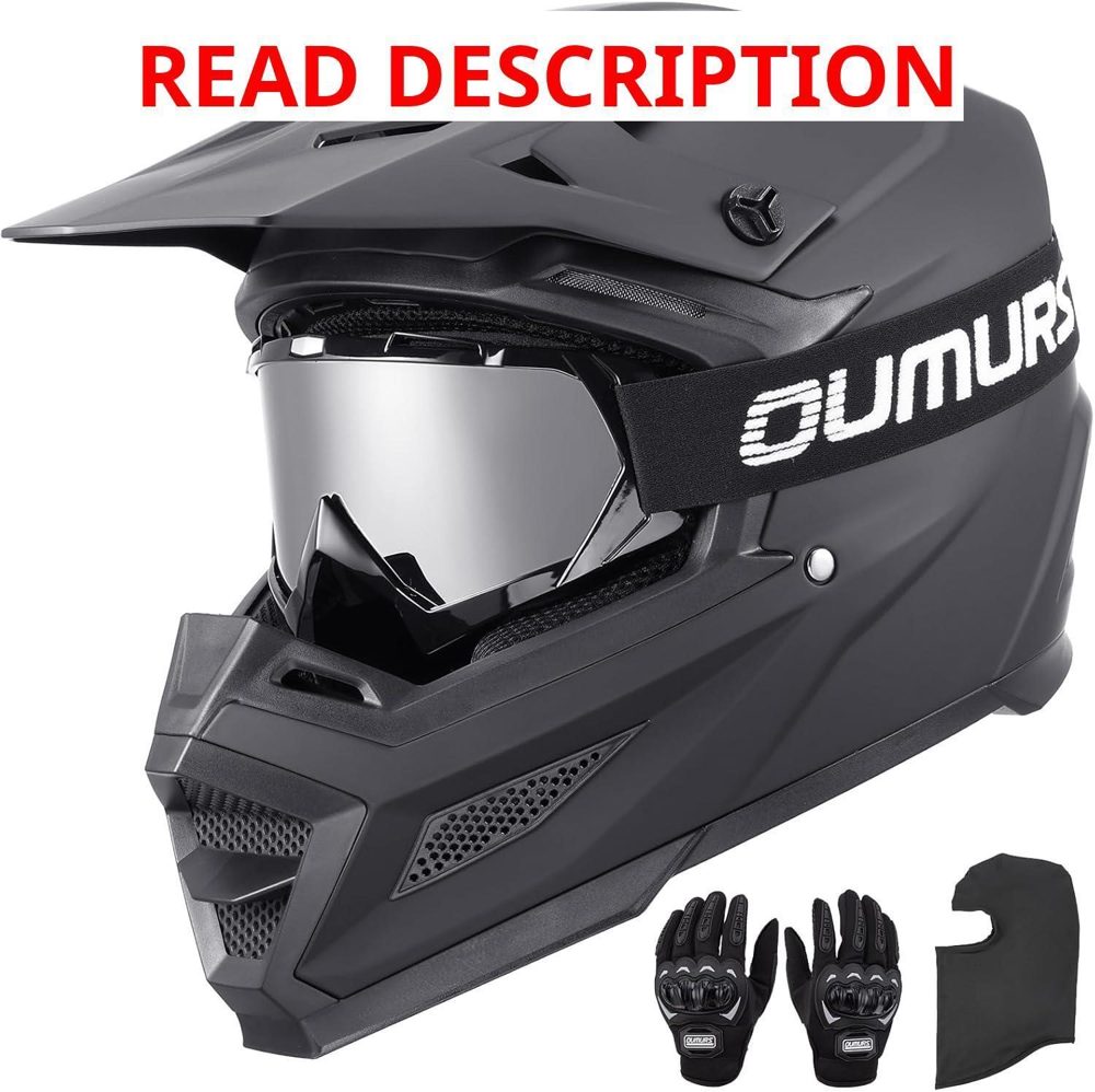 OUMURS DOT Adult ATV Helmet with Goggles Mask