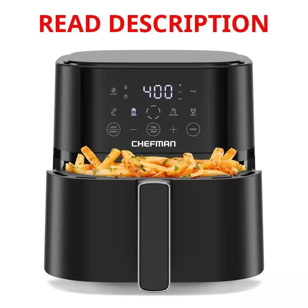 Chefman 4 qt Black Air Fryer with Hi-Fry