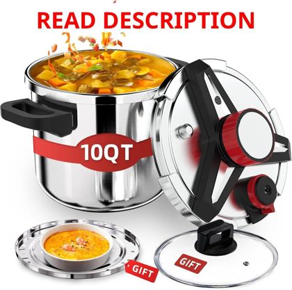 3-In-1 304 Stainless 10 Qt Pressure Cooker
