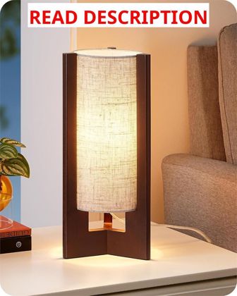 EDISHINE Wood Table Lamp 13.5" Nightstand